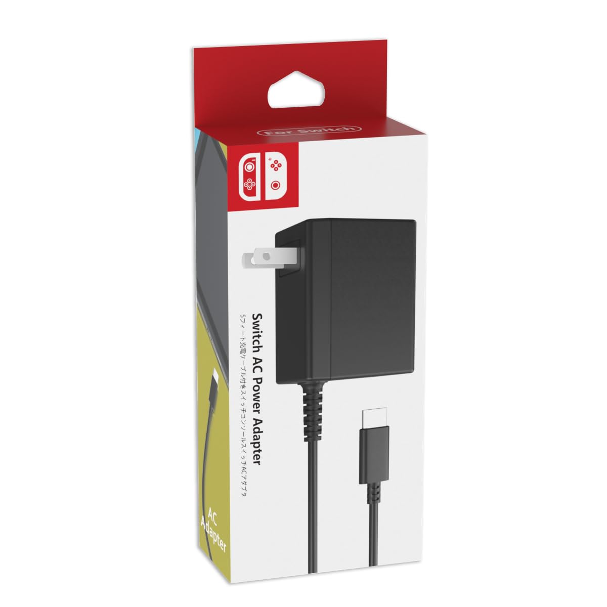Caricabatterie per Nintendo Switch, adattatore di alimentazione CA per Nintendo Switch e OLED e Lite con cavo di ricarica da 1,8 m, uscita 15 V 2,6 A, supporta la modalità dock TV, deck Steam