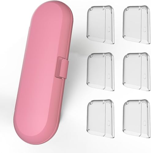 Funda de viaje para cepillos de dientes compatible con cepillo de dientes eléctrico Philips Sonicare y 6 fundas reutilizables para cabezales de