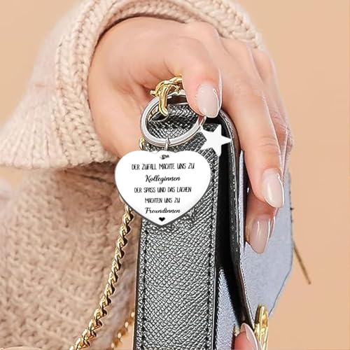 qingmeng Abschiedsgeschenk für Kollegen, Beste Kollegin Geschenk, Danke Schlüsselanhänger Freundin mit Herz, Kleine Geschenkidee zum Abschied, Abschied Kollegin Jobwechsel
