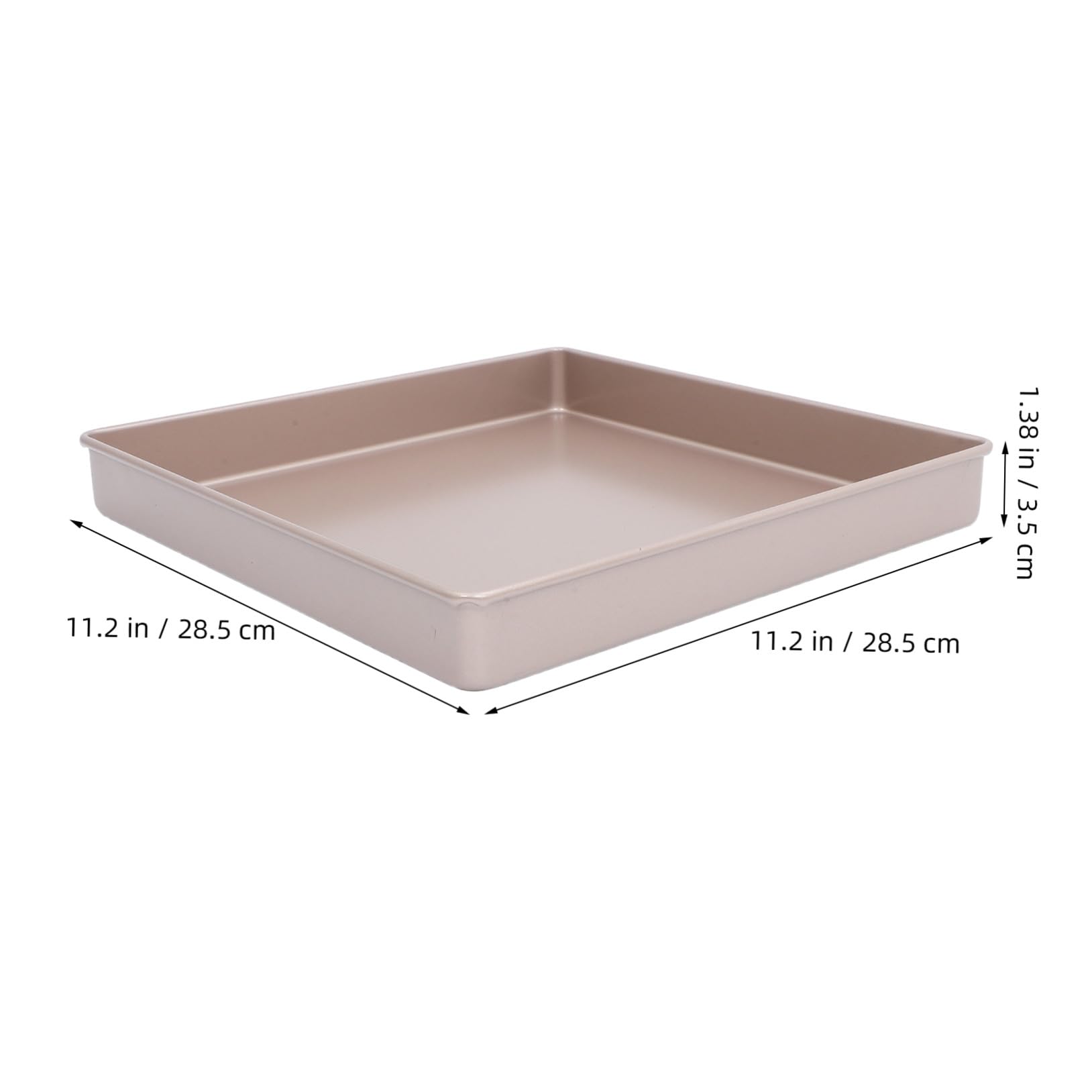 Teglia Quadrata per Dolci in Acciaio al Carbonio Oro Rivestimento Antiaderente, Conduzione Efficiente del Calore per Feste di Compleanno e Pasticceria Professionale