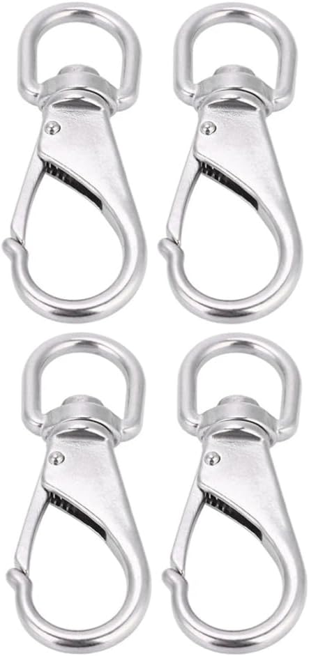 Toddmomy 4Pcs Stainless Steel Swivel Eye Snap Hooks for Flagpole Heavy Duty Marine Hardware Pet Leash Boat Rope Dog Chain Keychain Diving Clips Flag Clips for Flagpole