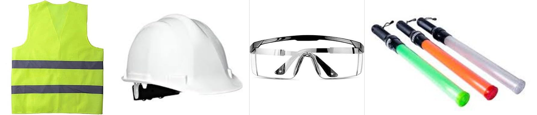 ABBASALI SAFETY ITEM FOR CONTROLLING TRAFFIC ON CONSTUCTION SITES,MALL,EVENTS ETC INCLUDES TRAFFIC BATON LIGHT,SAFETY HELMET,SAFETY JACKET & CLEAR GOOGLES (Red)