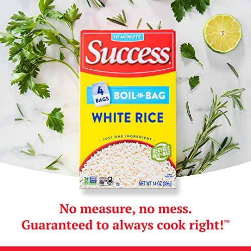 Image of Success Boil-in-Bag Rice, White Rice, Quick and Easy Rice Meals, 14-Ounce Box (Pack of 3)
