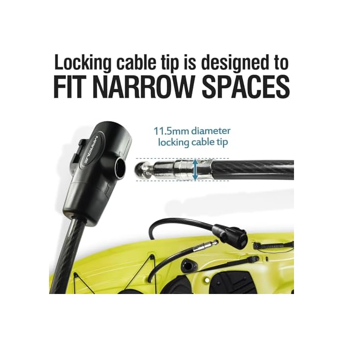 Marque Bike Lock with Key 3/8 (4Ft, 7Ft, 15Ft, 25Ft) Straight Cable Locks with Keys, Anti-Theft Security Cable for Bicycles, Scooters, Kayaks, Paddle Boards, Gates - Image 3