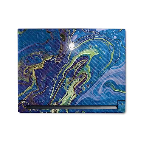 Image of MightySkins Carbon Fiber Skin Compatible with Alienware M18 R1 (2023) Full Wrap Kit - Blue Pour | Protective, Durable Textured Carbon Fiber Finish | Easy to Apply & Change Styles | Made in The USA