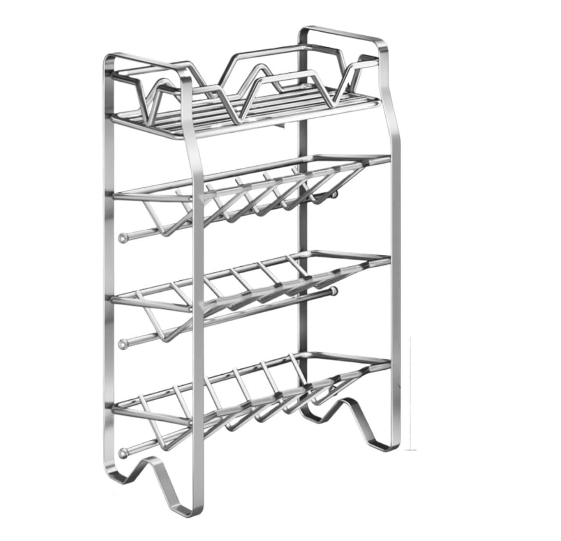 HADECOLL Spice Rack 4 Tier Spice Rack Stainless Steel Kitchen Counter Storage Organiser Holder For Jars Seasonings Bottled Kitchen Organiser