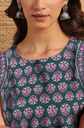 Image of Janasya Women's Cotton Floral Print Regular Top