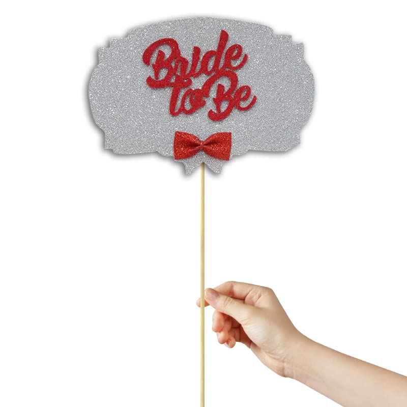 SüSLe Bebek ve Parti Bride To Be Konuşma Balonu Çubuğu - Gümüş & Kırmızı
