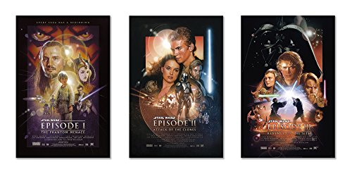 Star Wars: Episode I, II & III - 3 Piece Movie Poster Set (Reguar Styles) (Size 24' x 36' each) (Unframed Posters)