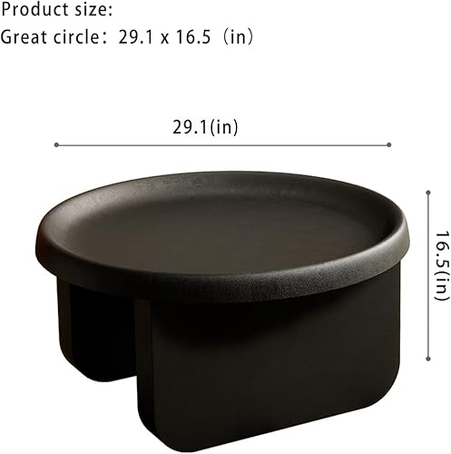 Miniatura 2 de Mesa de centro redonda moderna, mesas de centro anidables negras, mesa central de metal, mesa de centro circular única para sala de estar (negro,