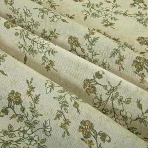 Image of TWOPAGES Pinch Pleat Floral Print Cafe Curtains, Porcelain, 52W x 45L