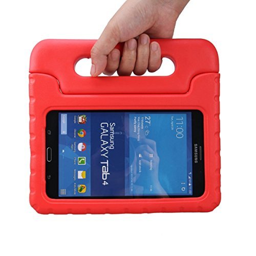 Samsung Galaxy Tab 4 7.0 Case – Travellor EVA Kids Light Weight Shockproof Kids Proof Protective Cover Case Super Protection with Stand & Handle for Samsung Galaxy Tab 4 7.0 inch (Red)
