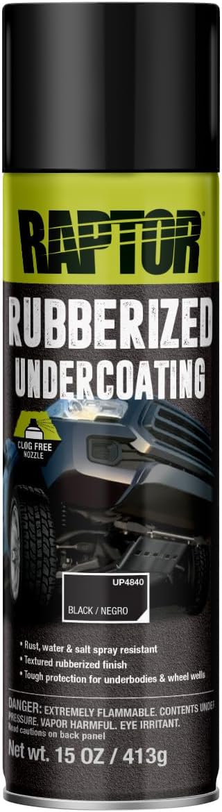 Raptor Rubberized Undercoating, Professional Grade Automotive Spray Paint, Extra Durable