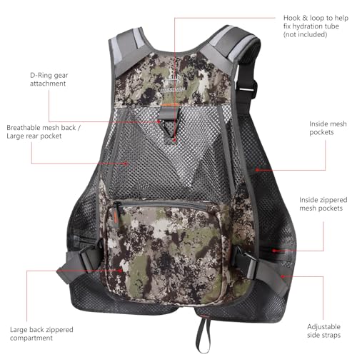 Image of BASSDASH Strap Fishing Vest Adjustable for Men and Women, for Fly Bass Fishing and Outdoor Activities