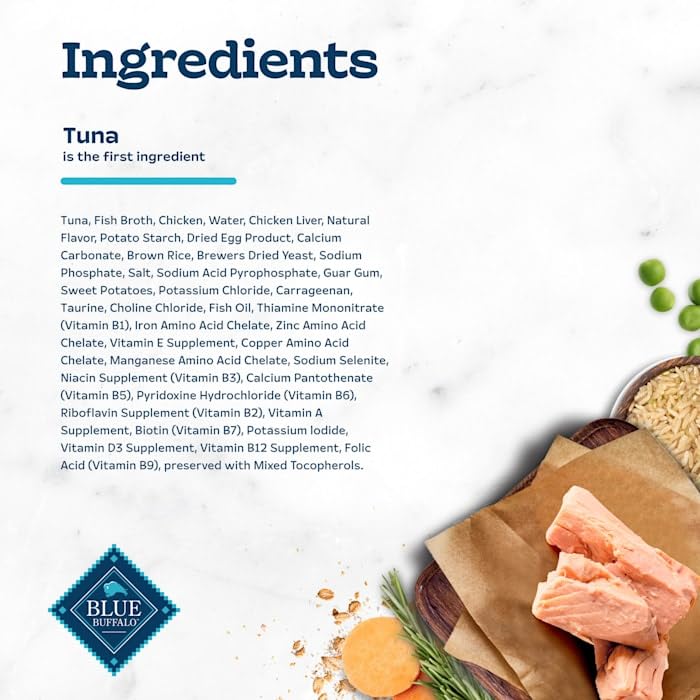 Image of Blue Buffalo Blue Tastefuls Savory Singles Tuna Entree Adult Cuts in Gravy Wet Cat Food, 2.6 oz., Case of 10