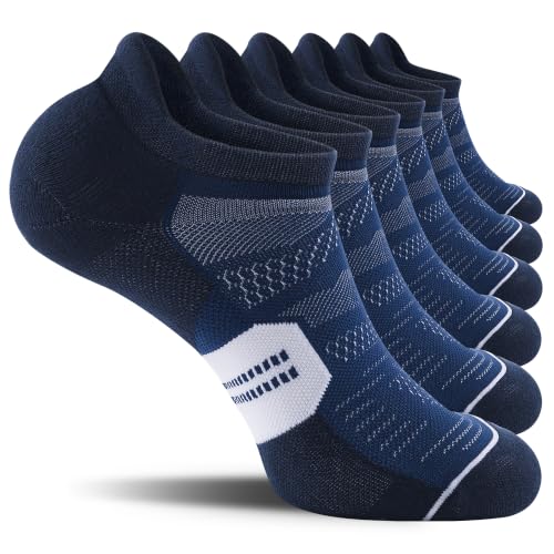 Image of CS CELERSPORT Men's Ankle Running Socks with Cushion, Arch Support Low Cut Athletic Tab Socks for Men Women 6 Pack