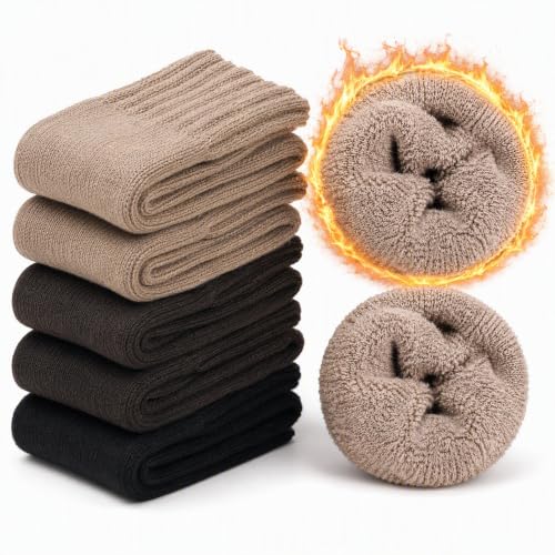 Image of Winter Women Socks 5 Pairs Vintage Wool Casual Thermal Crew Socks