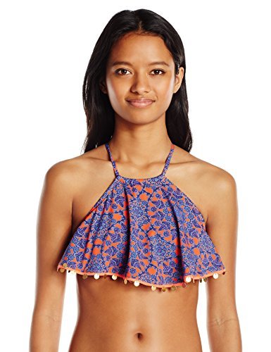 Bikini LabJunior's Pedal to The Medal-Lion Hanky Bikini Top, Carnation, Medium