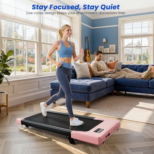 Image of DeerRun Walking Pad with 6% Incline, 3 in 1 Under Desk Treadmill for Home Office & Small Spaces, 2.5HP Quiet Walking Pad Treadmill with 300lb Capacity, 0.6-3.8MPH, App & Remote Control