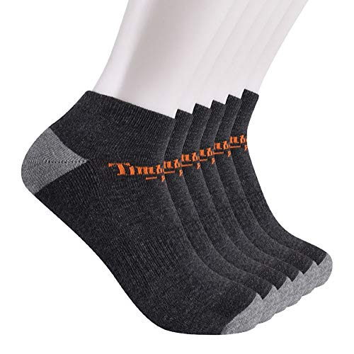 Timberland PRO Men's 6-Pack Low Cut Ankle Socks, Charcoal