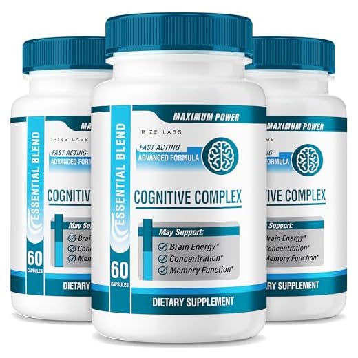 (3 Pack) Cognitive Complex - Cognitive Support Pills Maximum Strength Cognitive Complex Supplement Advanced Formula Fast Acting Essential Blend for Adults Vitamin B Brain Focus (180 Capsules)