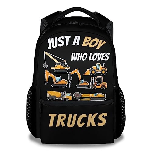 Kids Backpack Boys, Construction Backpacks for Toddler, School Back Pack for Elementary Preschool Kindergarten, 16 Inch Lightweight Truck Bookbag
