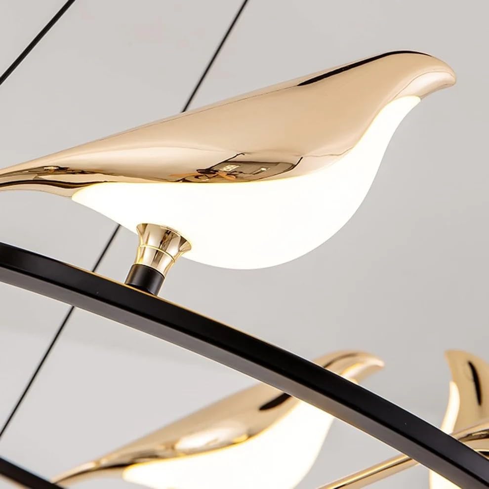 Image of Three Golden Bird 3 Color LED Pendant Lamp for Dining Table, Bedroom & Living Room Hanging Ceiling Light for Home, Cafe, Restaurant & Bar (Three Bird Pendant LAMP)