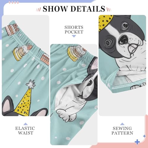 Corgi Dog Birthday Cakes Boys Long Pants Soft Trousers Elastic Waist Kids Lounge Bottoms with Pockets S-XL4