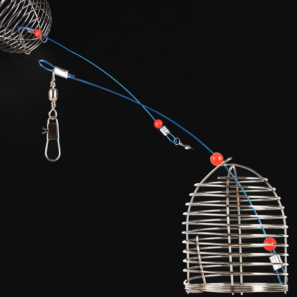 5 Stücke Futterkorb Angeln, Futterkorb Set, Köder Käfig, Edelstahl AngelköDerkäFig, Trap Feederkorb Edelstahl Käfig Form Futterspirale Angelzubehör Feeder Korb für Fischteich Karpfenangeln Zubehör