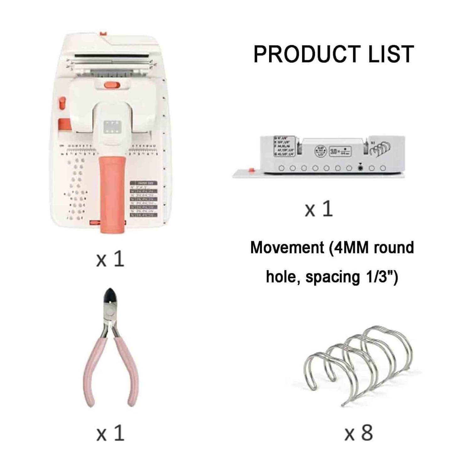 Máquina Perforadora De Espiral Manual, Kit De Encuadernación con Perforadora De Agujeros Redondos De 4 Mm, Línea De Encuadernación De 6 Mm A 16 Mm, Perforadora De Papel Resistente
