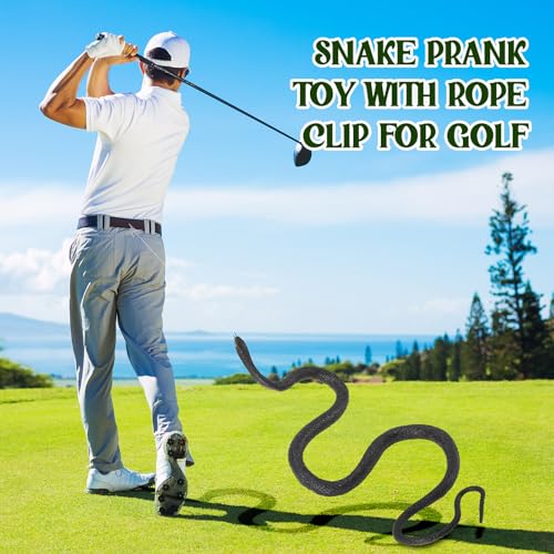 JRJRN 110cm Schlangenstreich mit Schnurclip, Realistischer Schlangenstreich, Prank Gummi Simulation Schlange, Clip-on-Schlangenstreich, Spielzeugschlange Lustig Snake Prank für Erwachsene Kinder