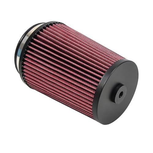3\" 76 mm Inlet Cold Air Intake Cone Replacement Performance Washable High Flow Dry Air Filter Red,Filter Height: 6.1 In