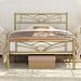 Yaheetech Cama Individual con Espacio Bajo Marco Metal Altura 32 cm Cama Individual con Cabecera para Colchón de 90 x 200 cm Oro