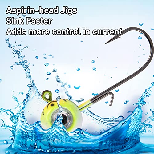 Dr.Fish DFJRW1B_Q10 10 Pack 3D Eye Fishing Jig Heads Freshwater Fishing Jigs thumb #5