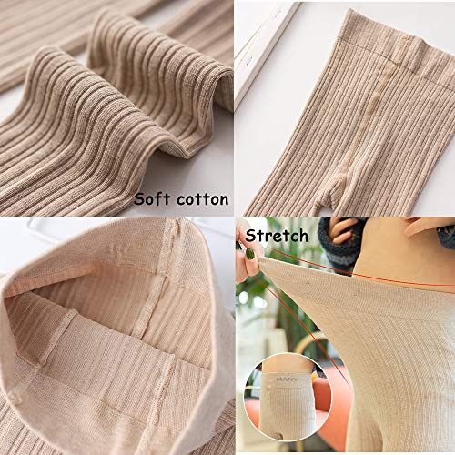 4 Pack Girls Ankle Length Cable Knit Footless Lace Ruffle Tights Stretch 2-12T4