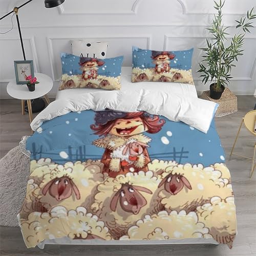 Housse de couette chèvre 3D lit double 200x200 animaux - 6
