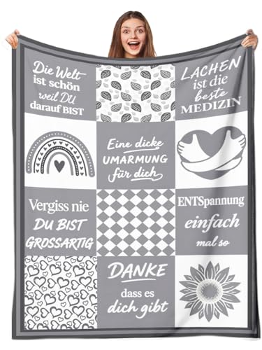 PJLJC Geschenke für Freundin Kuscheldecke 150 x 200cm - Umarmung Decke...