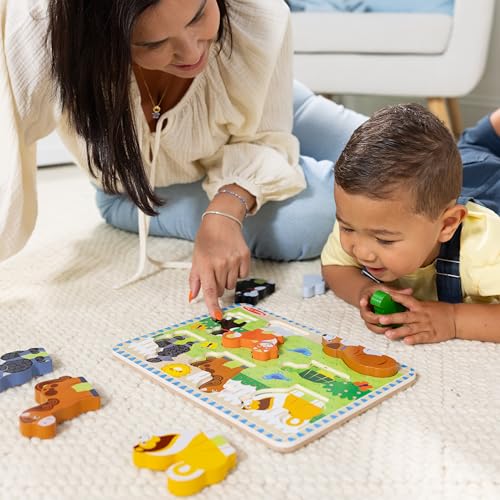 Image of Melissa & Doug Pets Wooden Chunky Puzzle (8 pcs), Educational Screen Free Activity for Toddler, Preschoolers and Kids Ages 2+ (Pack of 12)