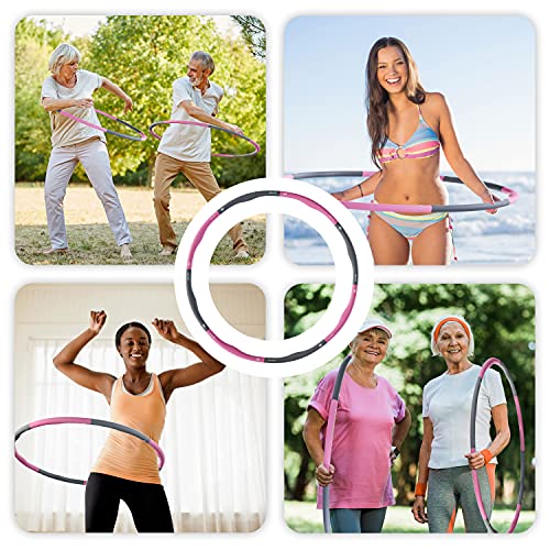 Foto von Weight Hoop, Hula Hoop Reifen Erwachsene, 1,2kg, hullahub Reifen zum abnehmen, 6-8 Einzelteile verstellbar, hoola hoop zum abnehmen