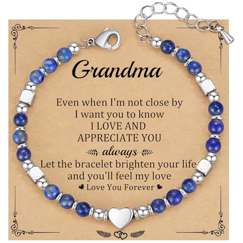 Christmas Gifts for Women, Stocking Stuffers for Teens Beaded Bracelets for Women Gifts for Mom Christmas Gift Mothers Day Gift for Grandma Daughter Bonus Mom Nature Stone Bead Bracelet Graduation Jewelry for Her 2026