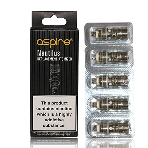 Authentique Résistances Aspire Nautilus BVC Coil(Paquet de 5)Pour Réservoirs Nautilus,Nautilus Mini,Triton mini & Nautilus 2,Zelos 50W Kit Complet(1,8ohm)