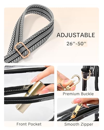 Image of BS-VOG Clear Crossbody Bag Stadium Approved, Clear Purses for Women, Small Stadium Bag for Events Concerts Sports Fans