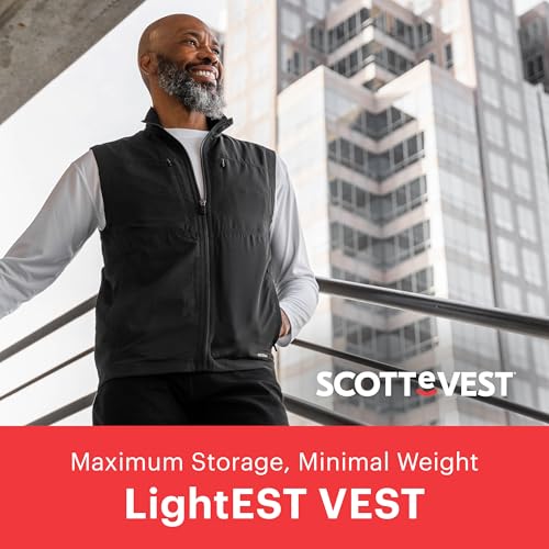 SCOTTeVEST LightEST Vest for Men - 16 Hidden Pockets - Lightweight Water Repellent for Travel & More4