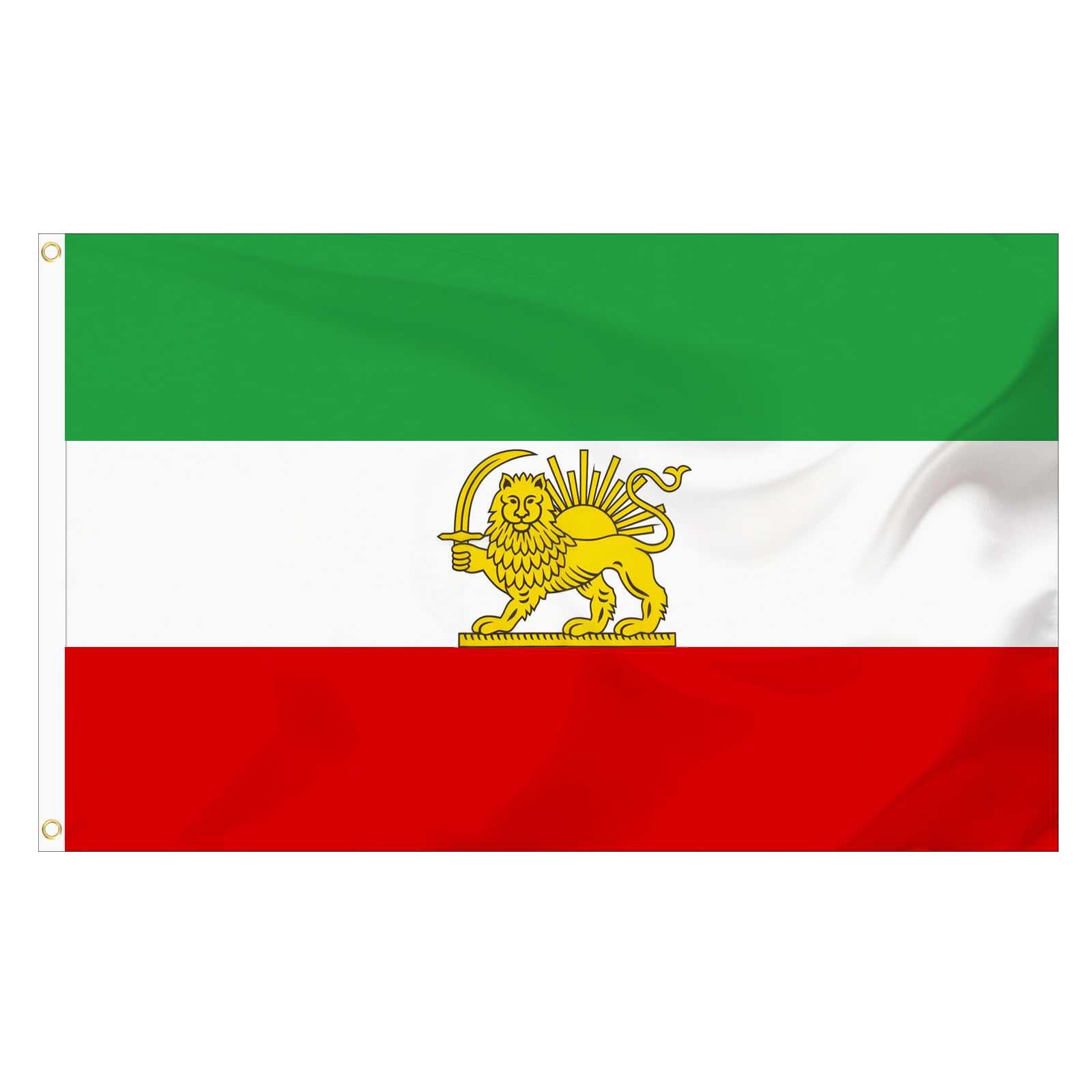 Iran Flag with Lion and Sun 3 X 5 Ft, Iranian Flag Persian Flag for Garden and Outdoor Decoration, Polyester (A)
