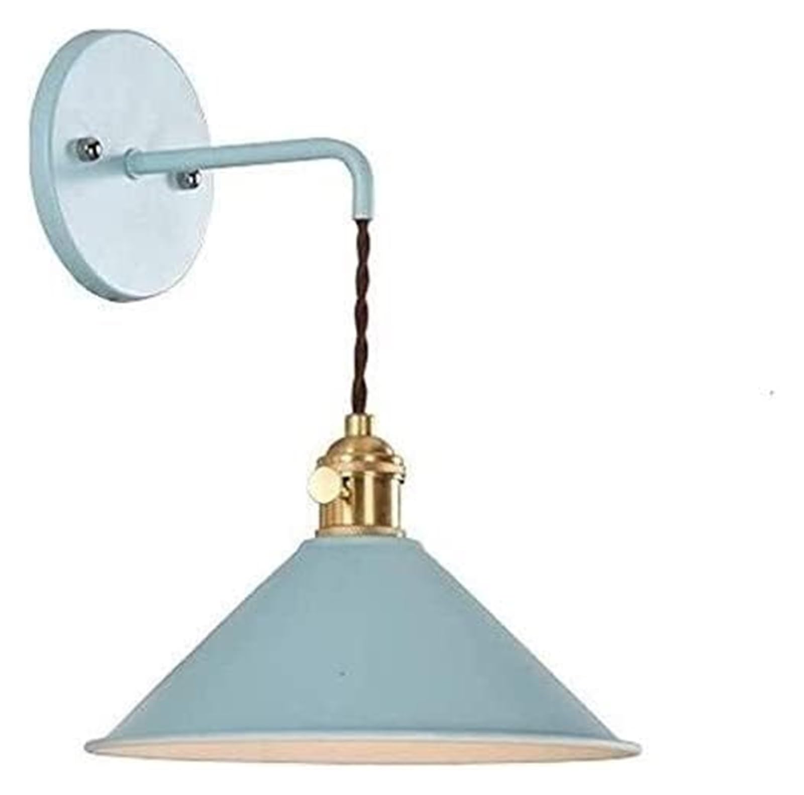 SYAXVOM Wall Lamp Living Room Study Bedroom Fixture Lantern Personality Indoor Sconce Lightings E27 Iron Metal Embedded Adjustable Light (Color : Bule)