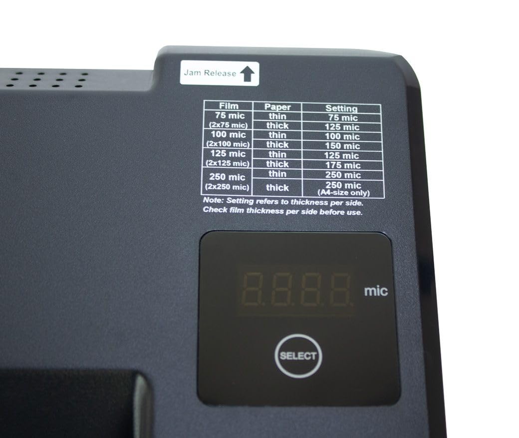 LMG Laminiergerät A3, LED Touch-Display, 40 Sekunden Aufwärmzeit, 4 Rollen, 400mm/min, Schwarz, Flüsterleise, 48x15x8 cm