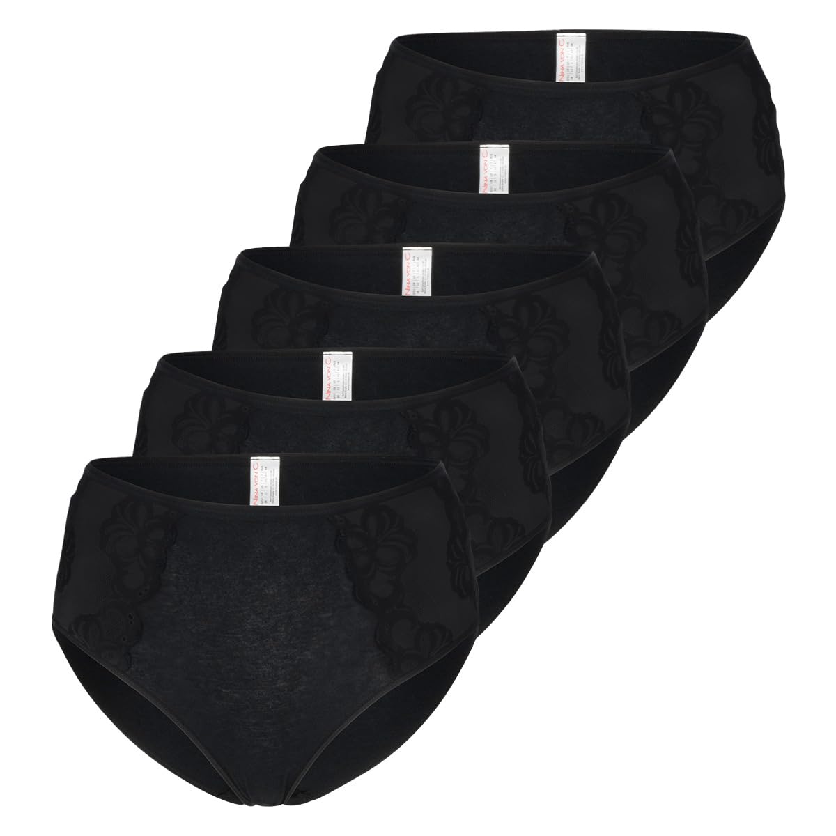 Nina von C 5er Pack Damen - Basic - Taillen Slip - Unterhose - Baumwolle