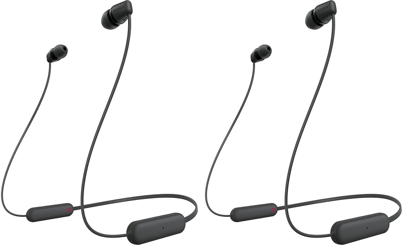black wireless in-ear bluetooth headphones with microphone