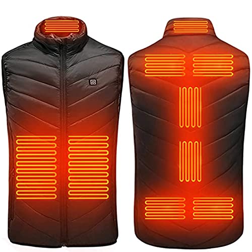 Chaleco calefactable, chaleco calefactable para hombres y mujeres, chaqueta calefactable eléctrica, 3 niveles de temperatura, chaqueta calefactable para acampar al aire libre, senderismo(sin batería) Cover