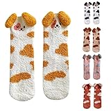 TDEOK Paar Damen Casual Socken Animal Print Baumwollmuster Lady Socks Bequeme weiche warme Wintersocke Socken Damen 35 - 38 Schwarz Glitzer